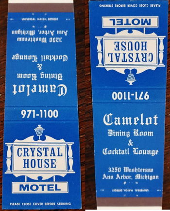 Crystal House Motel (Inn America) - Matchbook (newer photo)